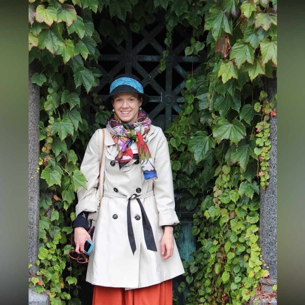 Betsey Johnson Cream Trench Coat with Black Accents